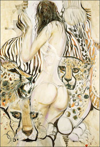 Wild And Free Nude "Animal Spirit 2" Original Artwork by Lucette Dalozzo