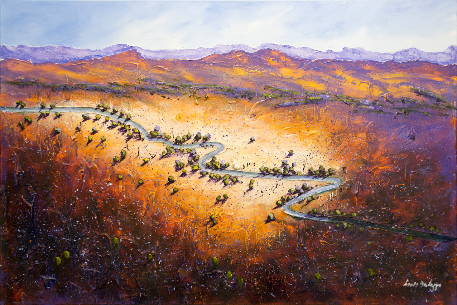 Road To Nowhere Landscape "Approaching The Bungles by Helicopter" Original Artwork by Louis Dalozzo