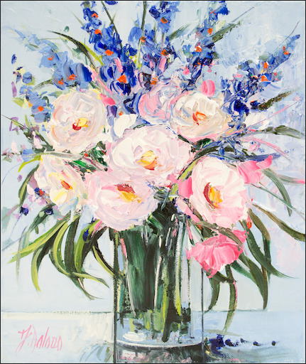 Floral Still Life "Birthday Flowers" Original Artwork by Judith Dalozzo