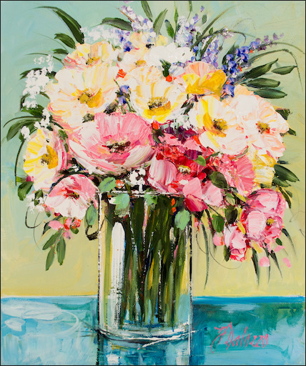 Floral Still Life "Midsummer Blooms" Original Artwork by Judith Dalozzo