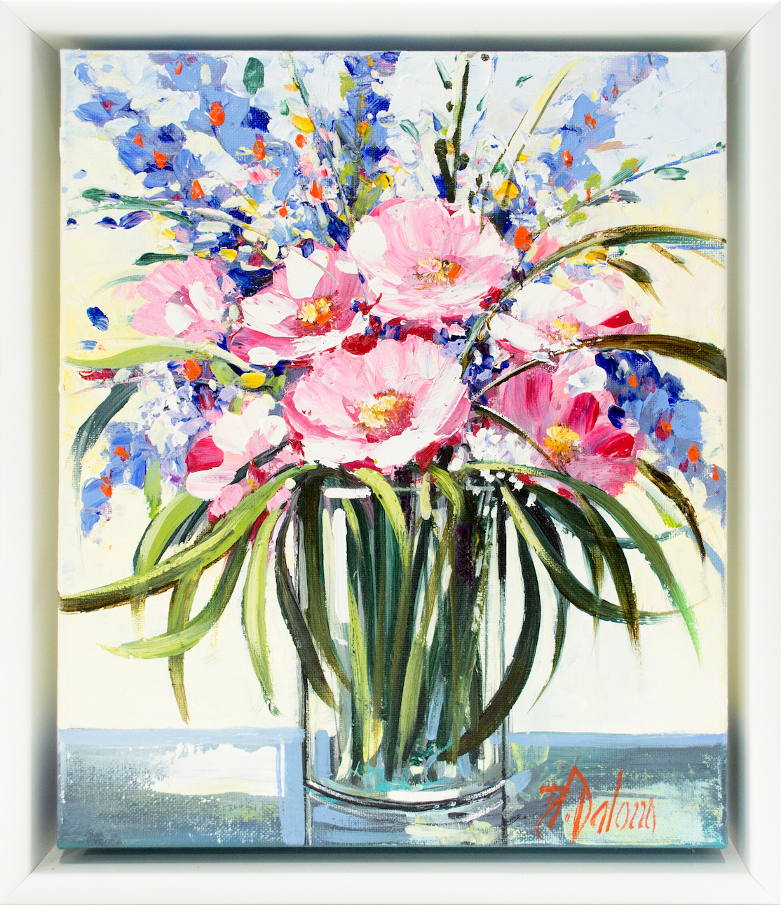 Framed Front View Of Still Life Painting "Natural Beauty" By Judith Dalozzo