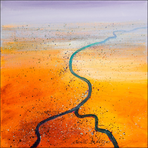 Aerial Cross Road Landscape "Study for The Cooper West QLD" Original Artwork by Louis Dalozzo