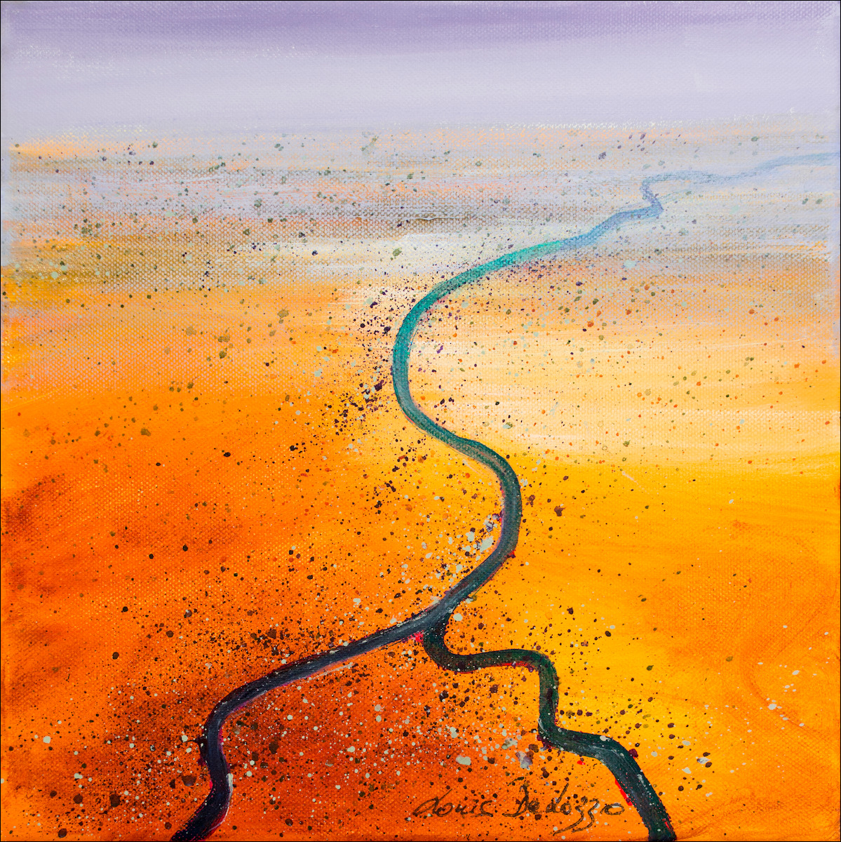 Aerial Cross Road Landscape "Study for The Cooper West QLD" Original Artwork by Louis Dalozzo